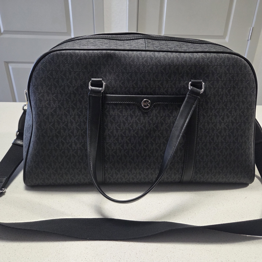 Michael Kors Gray and Black Duffel Bag